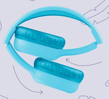 Trust sluchátka Nouna Kids Headphones, Modrá skládací konstrukce